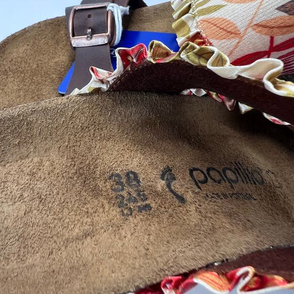 Birkenstock Della Wedge Sandal Leaf Print Brown Women 7/EU 38 NWB Narrow Fit - Picture 10 of 11